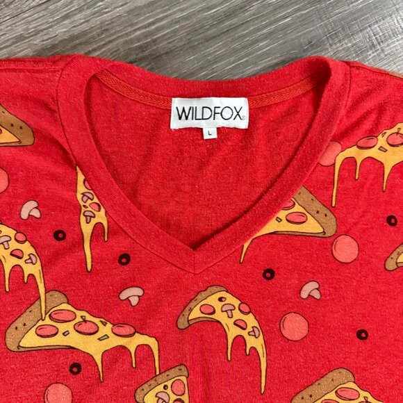Wildfox Extra Cheesy Pizza Baggy Sweater Boyfriend Fit Size Large - Picture 3 of 6